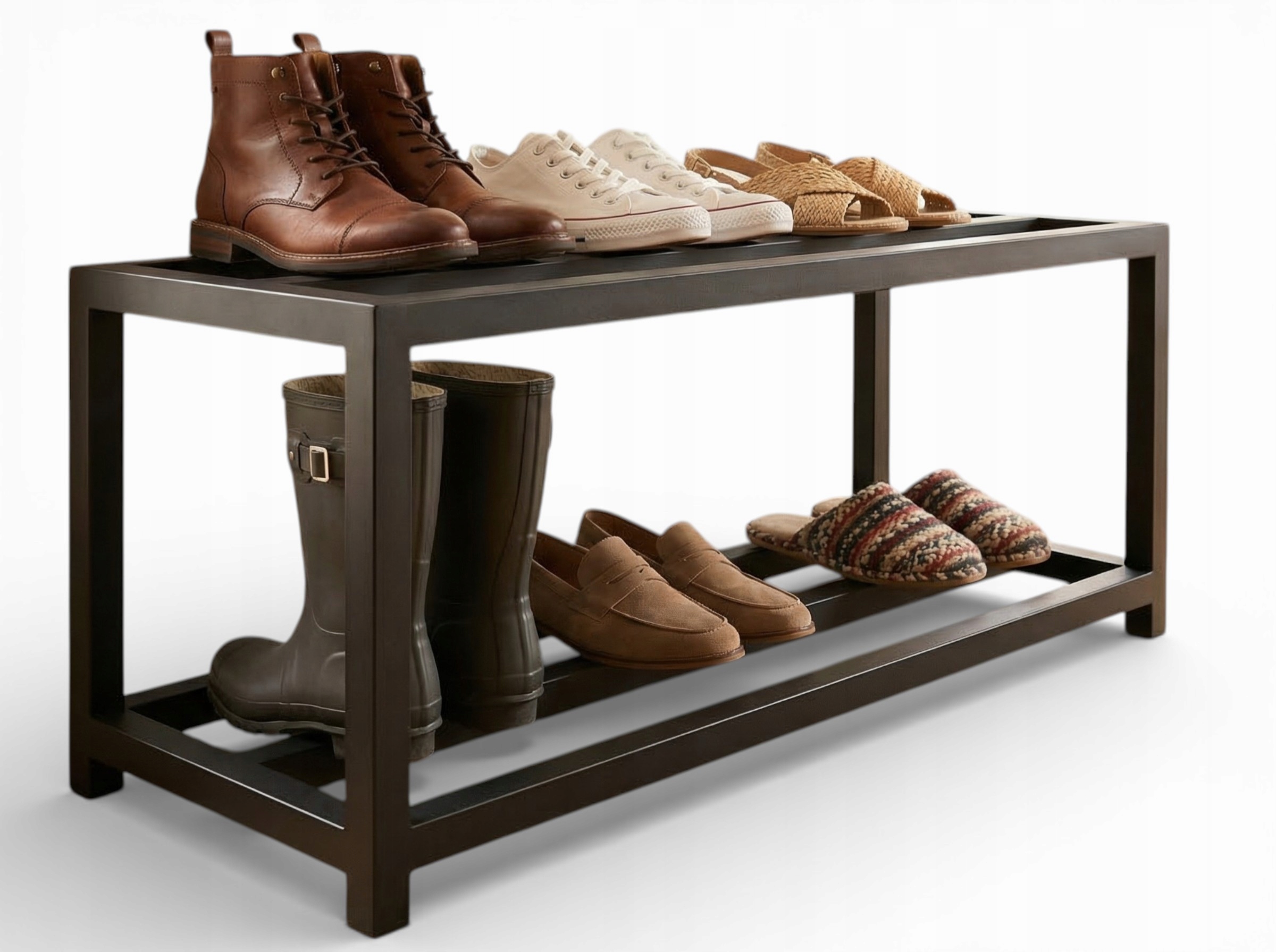 Stojanová skrinka na topánky dvojitá Loft Industriálny organizér 80 cm