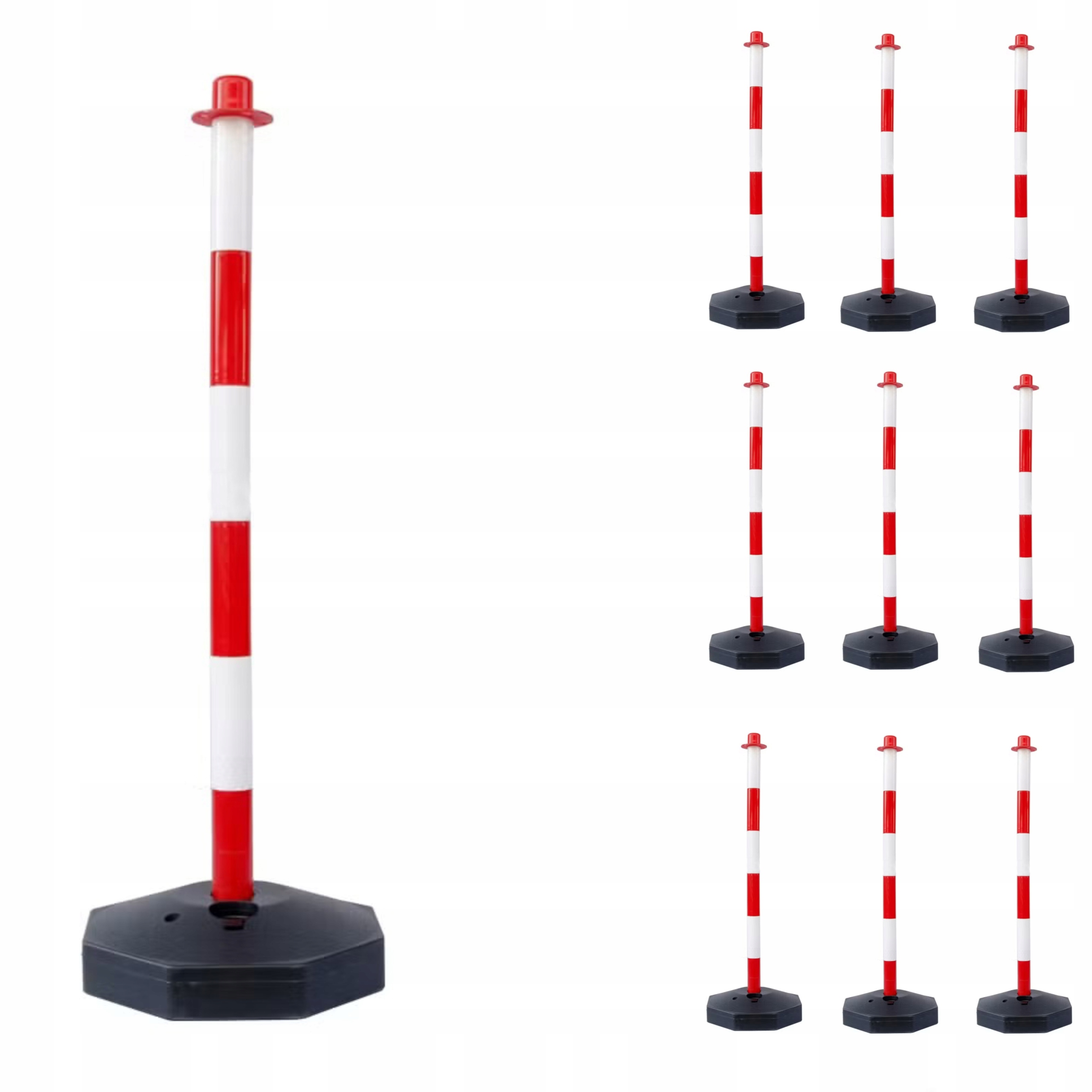 Výhradní sloupek bílo červený 80 cm výstražný sloupek sada 10 ks