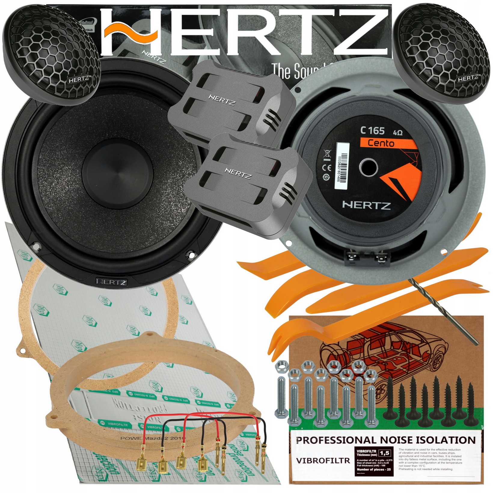 HERTZ ESK CK 165 GŁOŚNIKI MAZDA 2 II PRZÓD DYSTANS