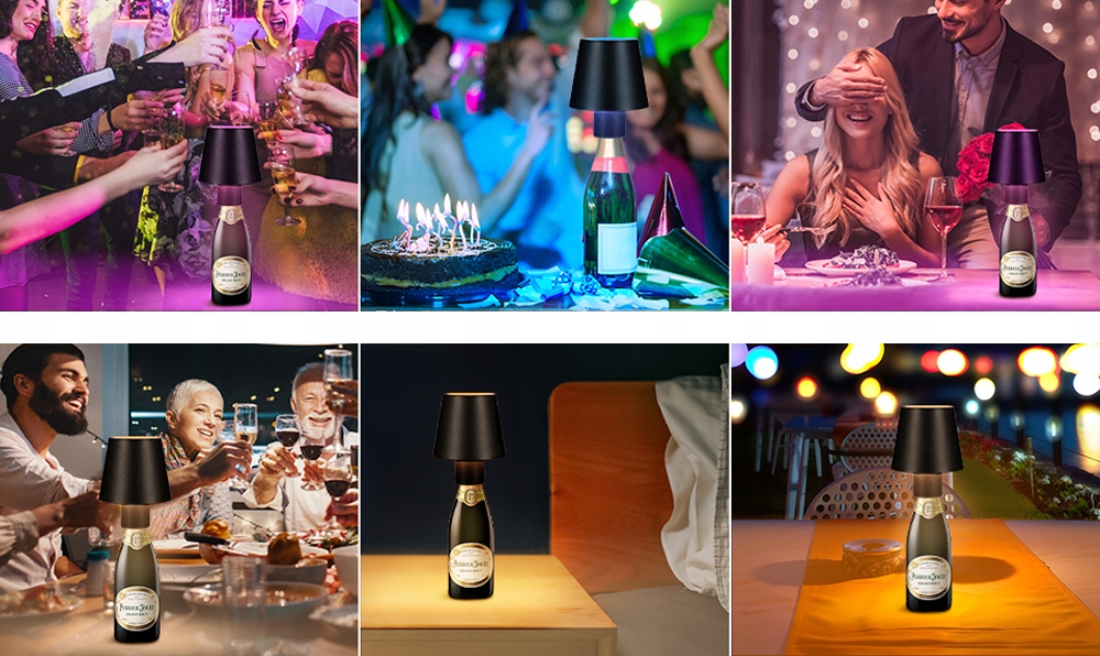 LAMPKA NA BUTELKĘ LED LAMPA NOCNA STOŁOWA ABAŻUR DEKORACJA SYPIALNI SALONÓW EAN (GTIN) 885421146533