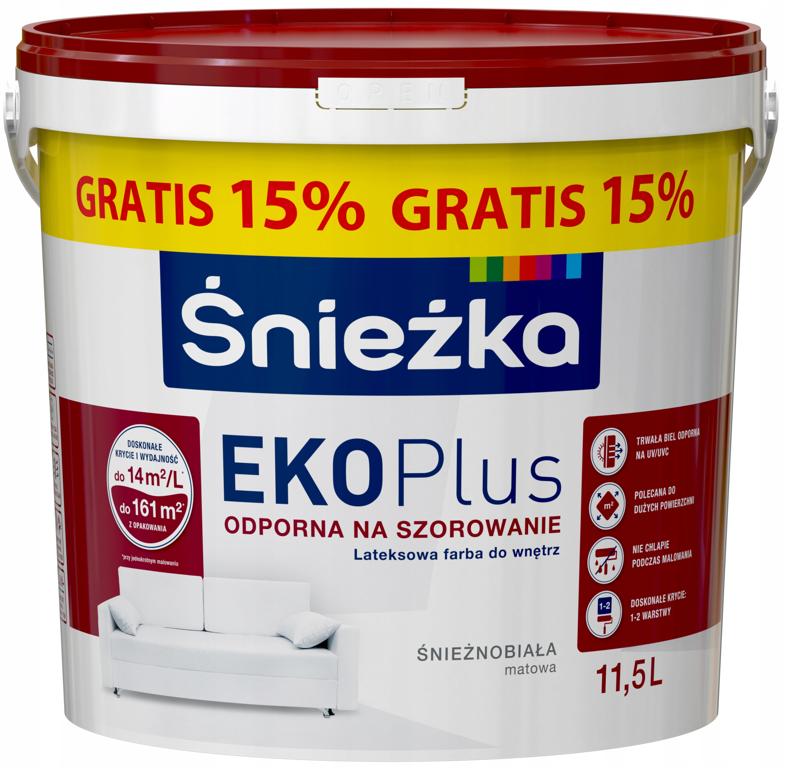 

Emulsja Eko-śnieżka Plus 11,5 l Farba Biała