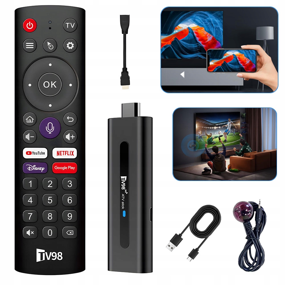 ANDROID 14.0 TV BOX, OBSŁUGA 2.4G/5,0 GHZ, ANDROID TV STICK 8K ULTRA HD
