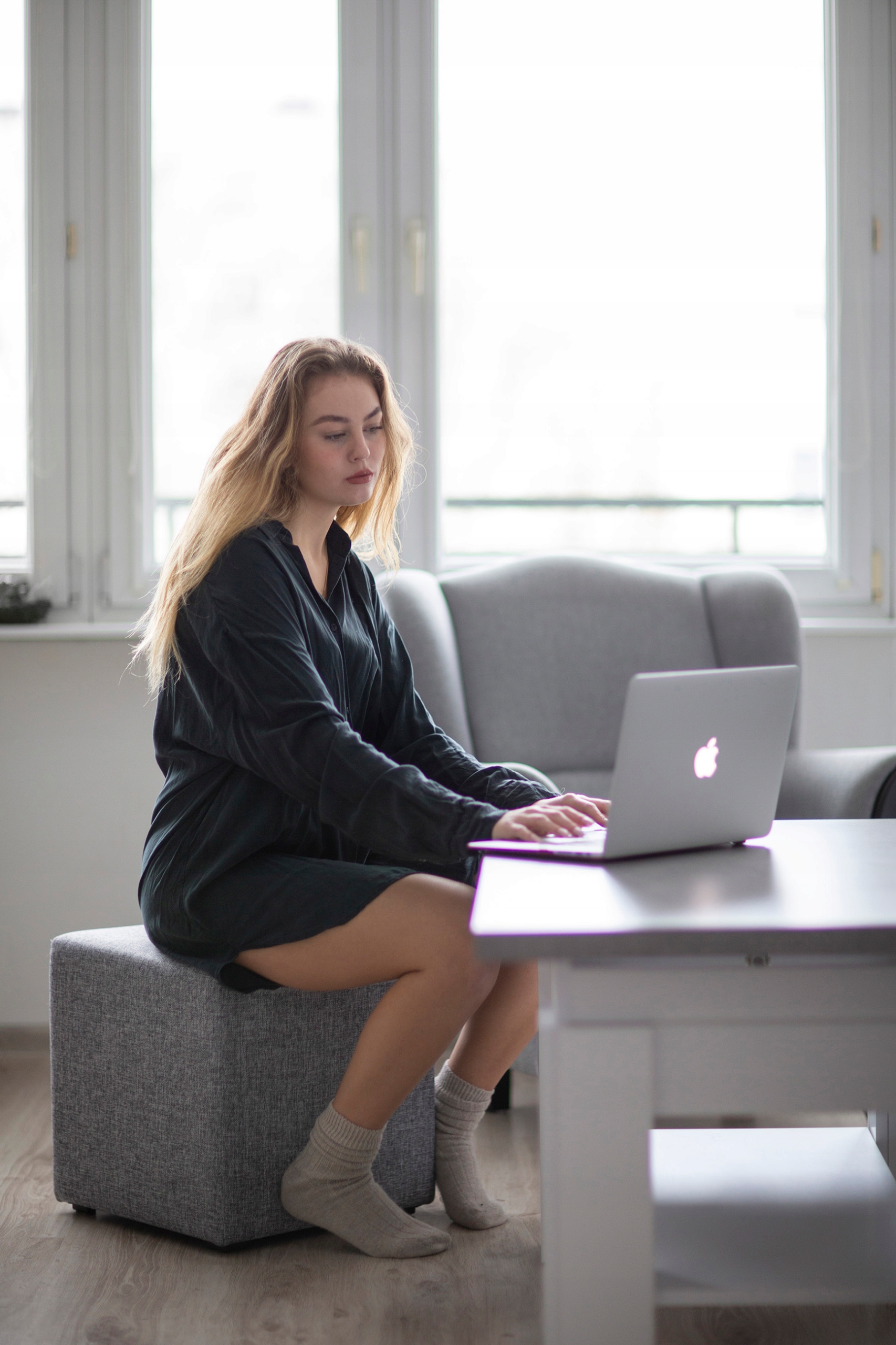 Pufa kostka miękka 45 cm Pomarańcz Kształt kwadrat