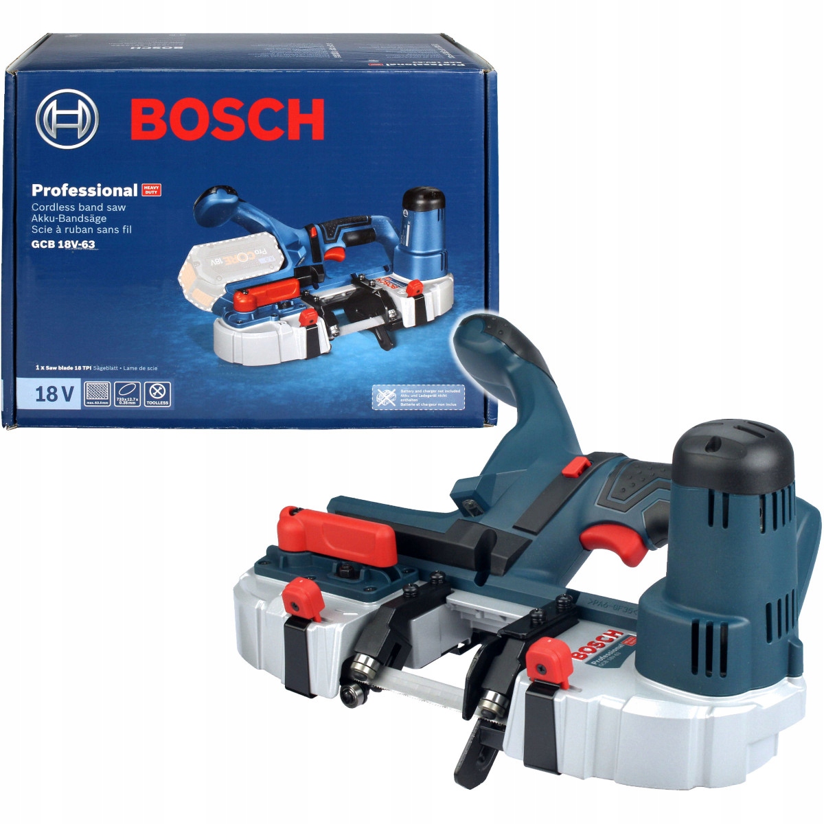 Pilarka taśmowa akumulatorowa Gcb 18V-63 Bosch korpus