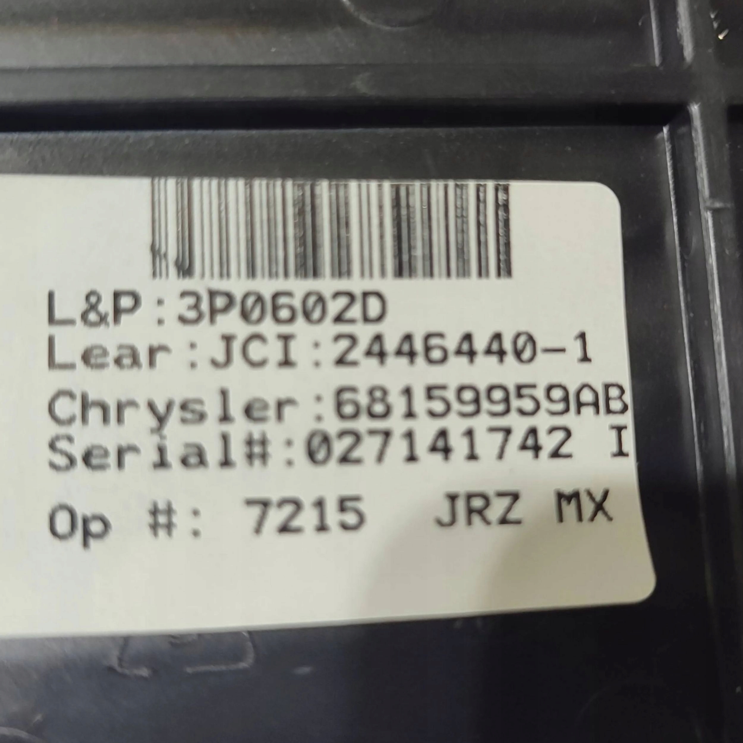 Jeep Cherokee 2015 front left mechanism control seat