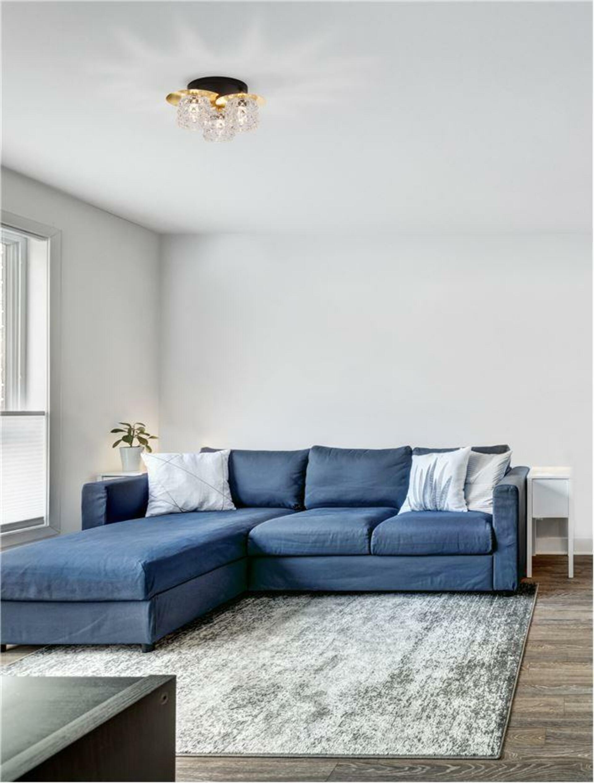 Nova Luce stropné svietidlo Lawan lesklá zlatá a matný čierny kov štruktúrova