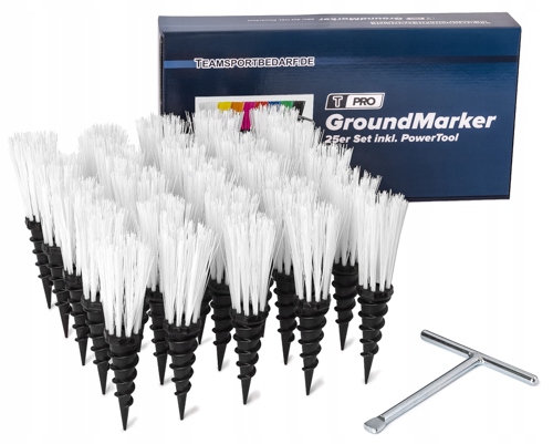 Hřišťové značky pro malování linií na hřištích Grass bílé 25 kusů