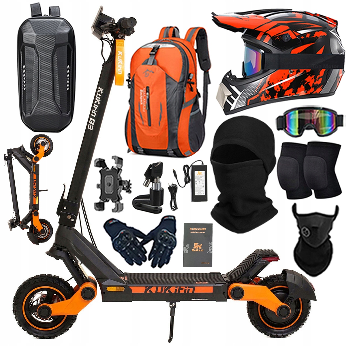 KuKirin G3 Składany Pojazd elektryczny dla dorosłyc 1200W 50km/h PL+Prezent