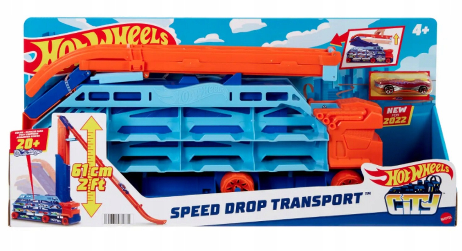 HOT WHEELS TRANSPORTER EPICKI ZJAZD ze zjeżdżalnią Rodzaj pojazdu Tory samochodowe