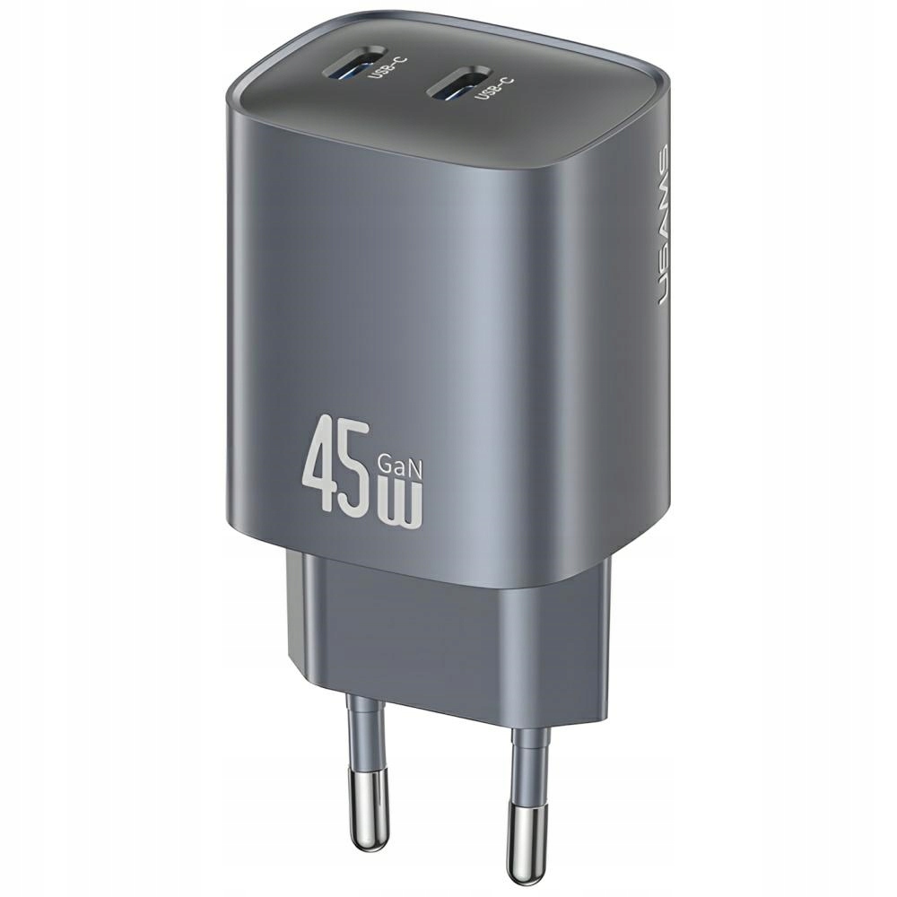 Síťová nabíječka Usams CC305 T66 45W GaN 2xUSB-C tarnish