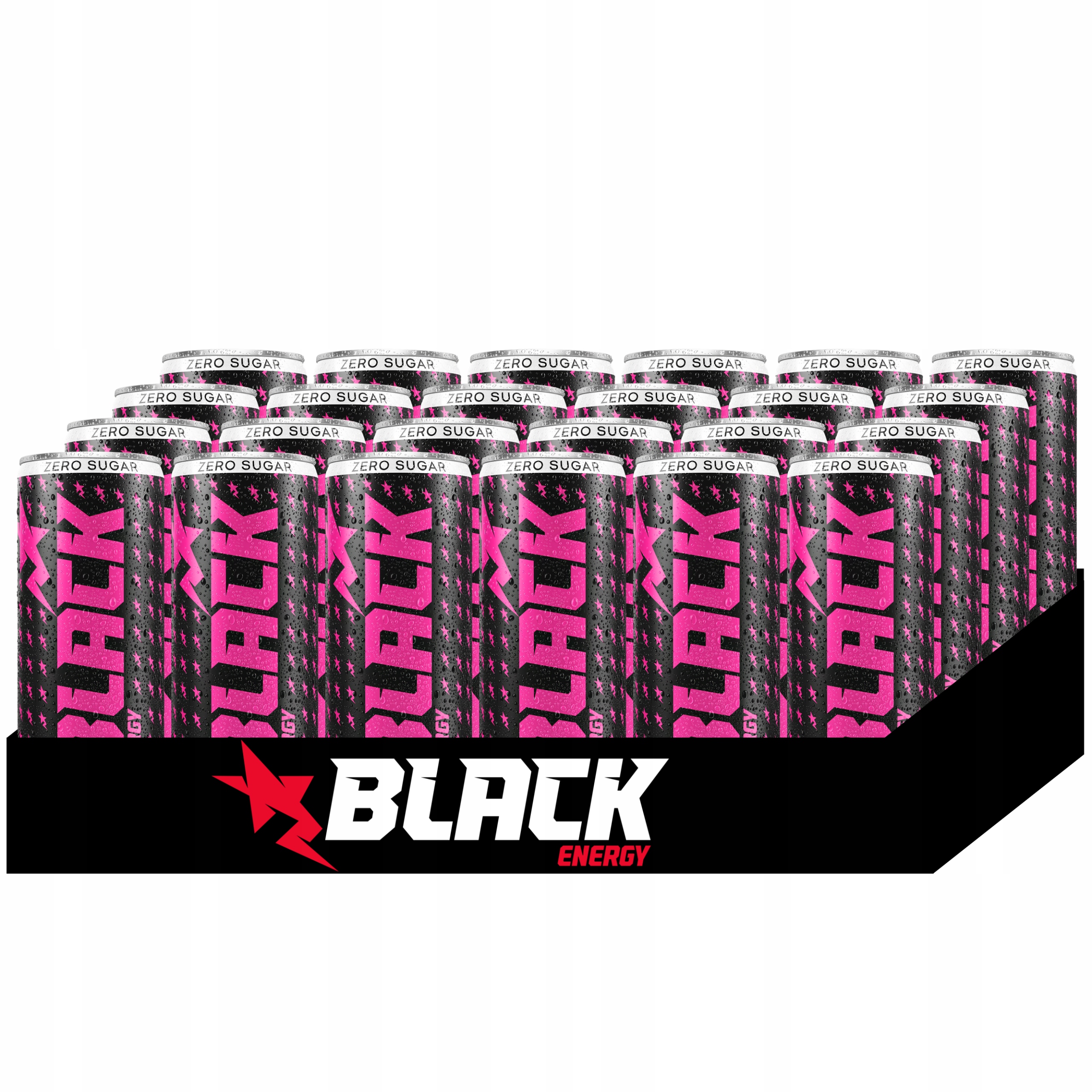 Levně Black Energy Zero Sugar Wild Strawberry energetický nápoj 250 m x 24 ks