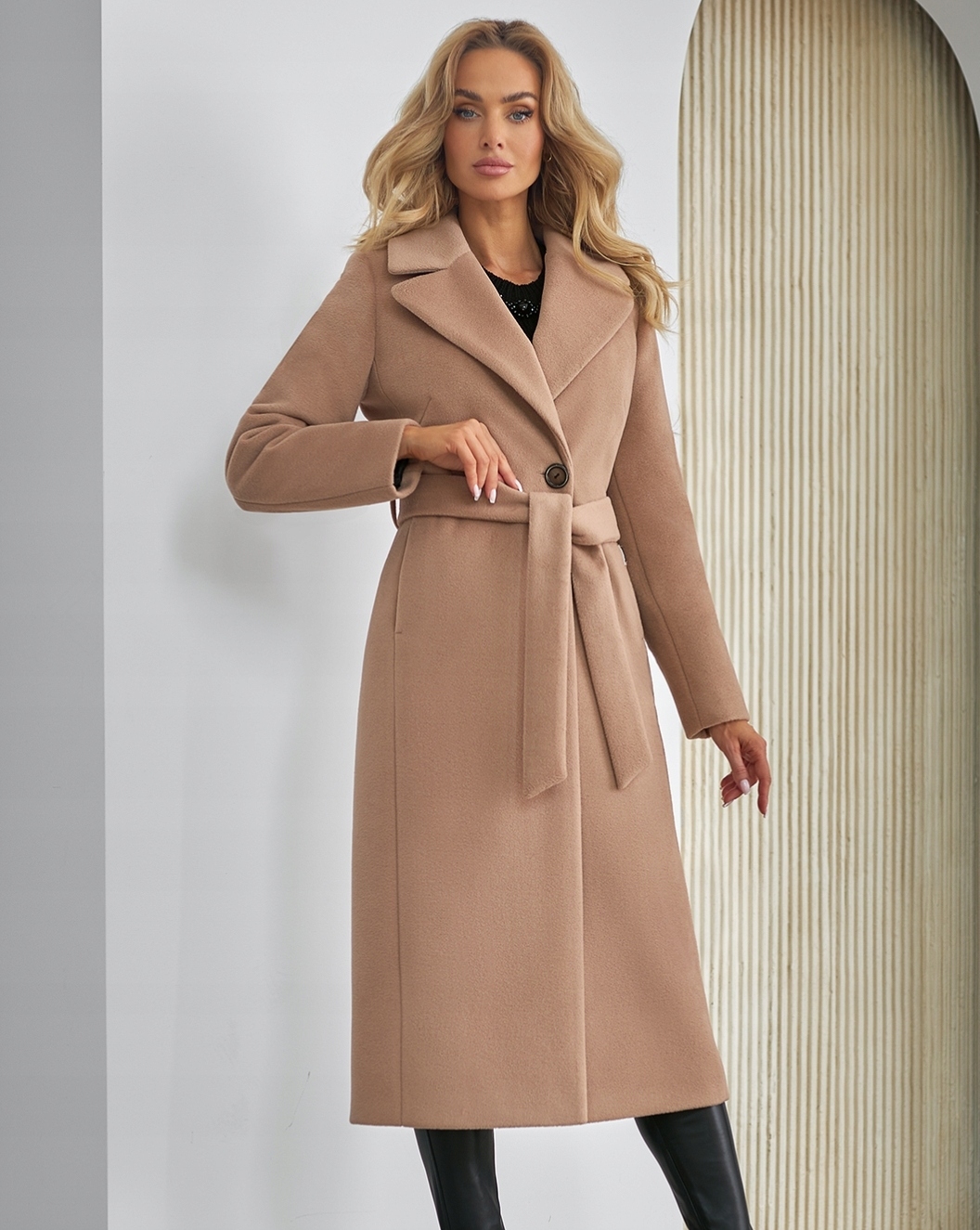 Zartex dámský kabát na podzim a zimu Amber cappuccino AW25 vel. 44