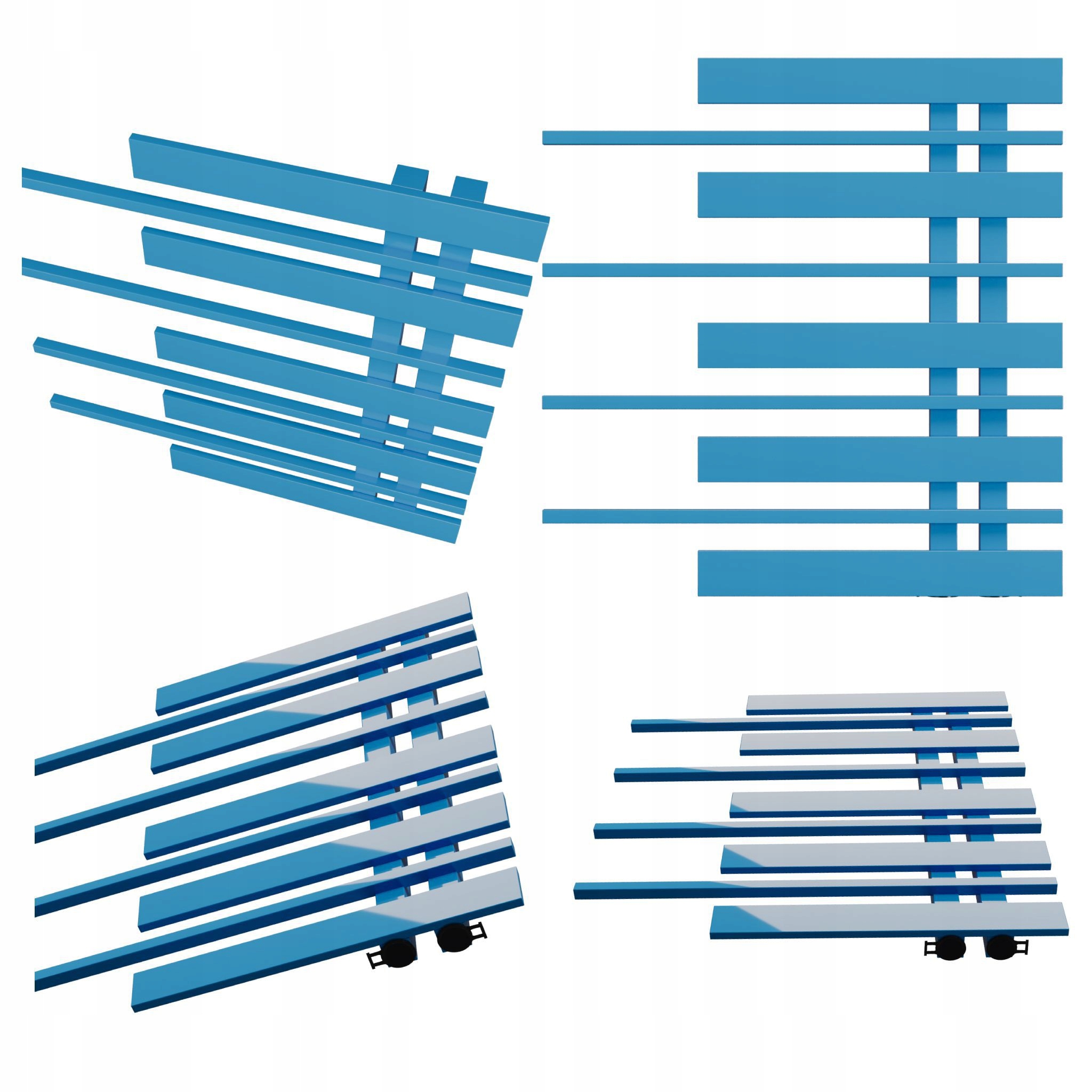 Koupelnový radiátor Pianino 585x570 Modrý Pravý