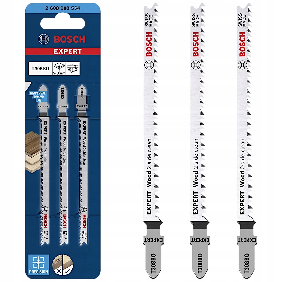 

Brzeszczoty do drewna 117mm 3szt. Expert Bosch