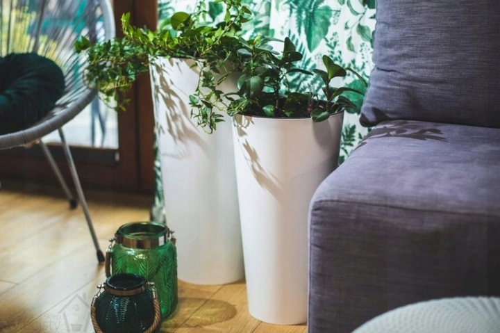 3x DUŻA DONICA OGRODOWA DONICZKA GLAMOUR ART DECO Kolor biały