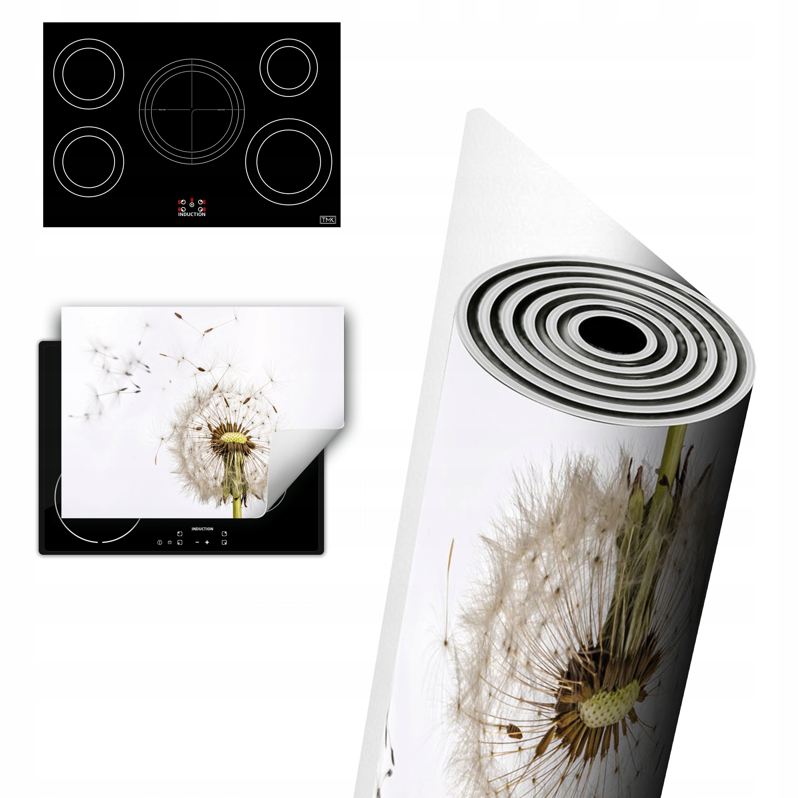 Vinylová Ochrana Na Indukci Desek 80x52 bílý květ