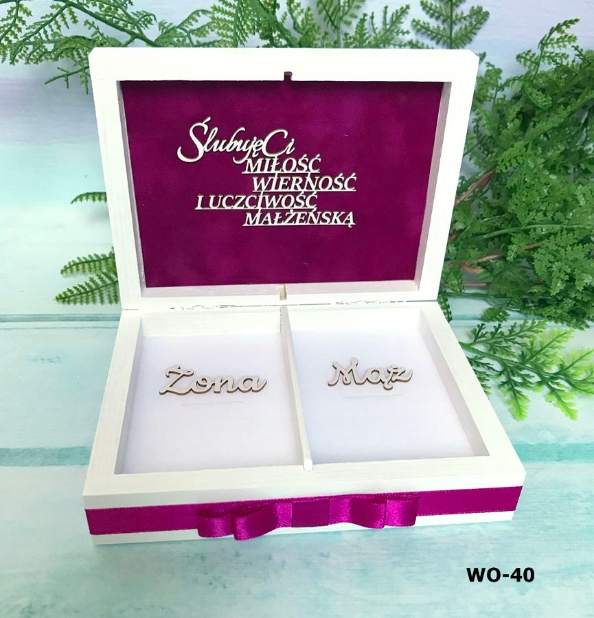 Pudełko na obrączki- serce - grafika U27 Marka inny