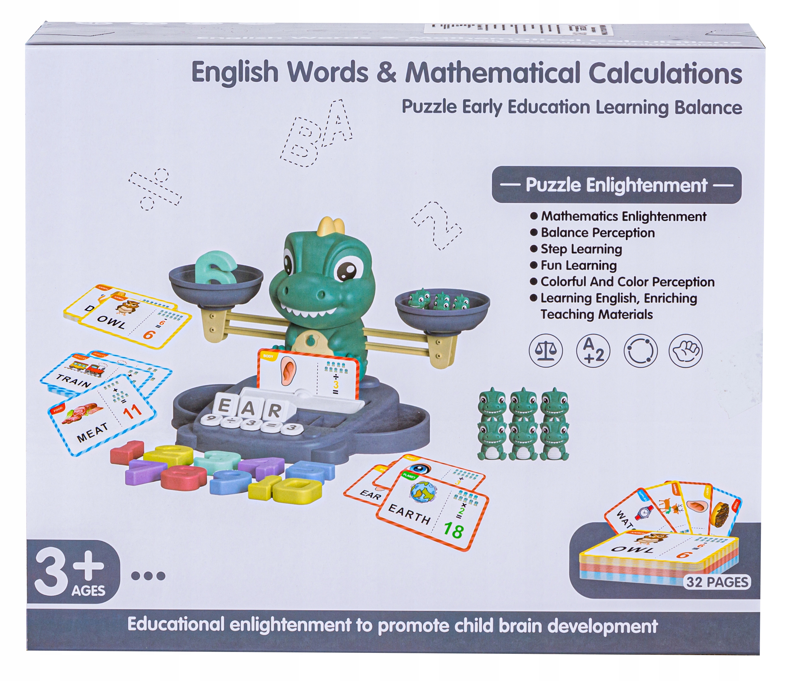 Gra Edukacyjna dla 6 latka NAUKA LICZENIA FISZKI Język ANGIELSKI Waga DINO Stan opakowania oryginalne