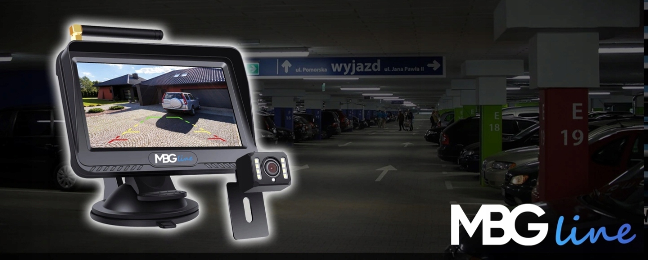 BEZPRZEWODOWY ZESTAW COFANIA HD KAMERA LCD 4 3 Kit Components power cord