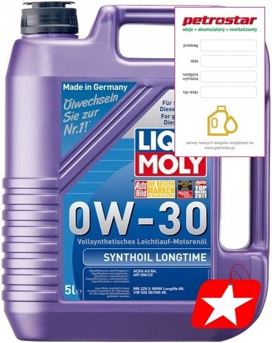 LIQUI MOLY SYNTHOIL LONGTIME 0W30 5L - 8977