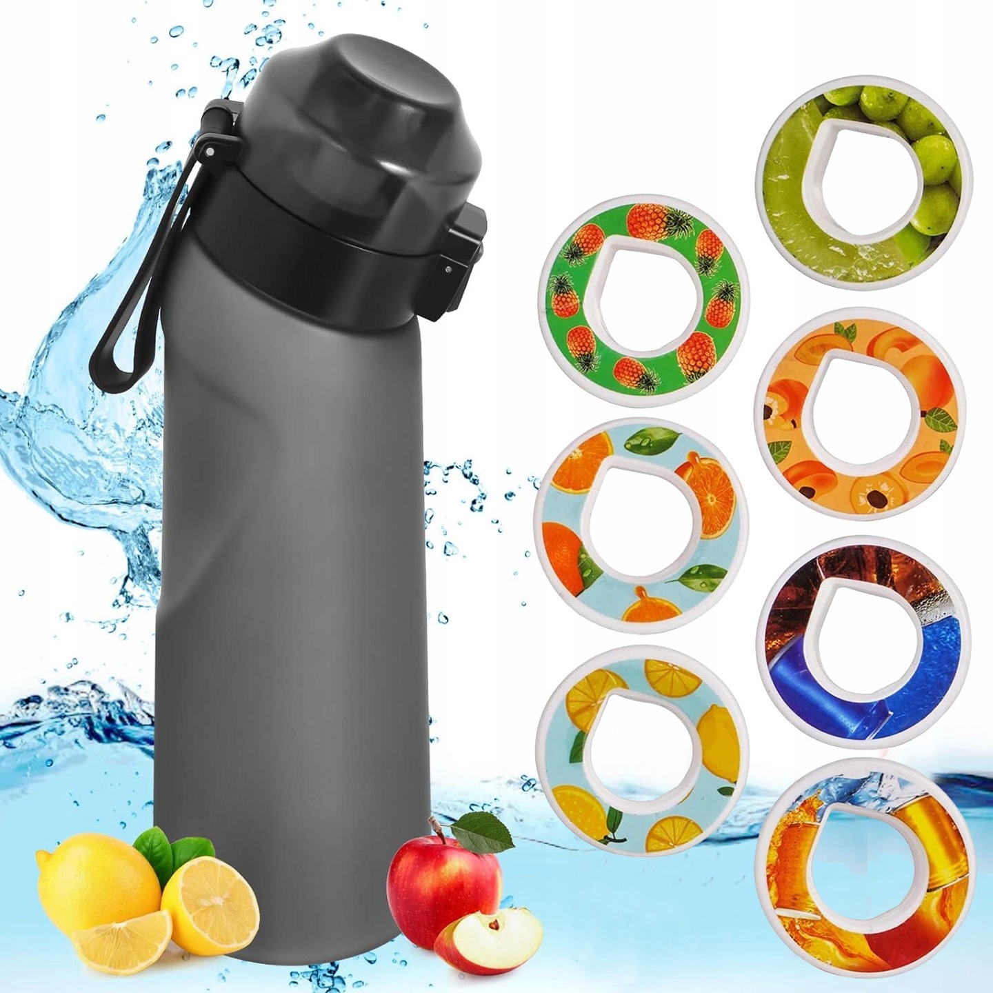 Kubek zapachowy Matowy czarny Przyprawa butelka wody 650ml -7szt