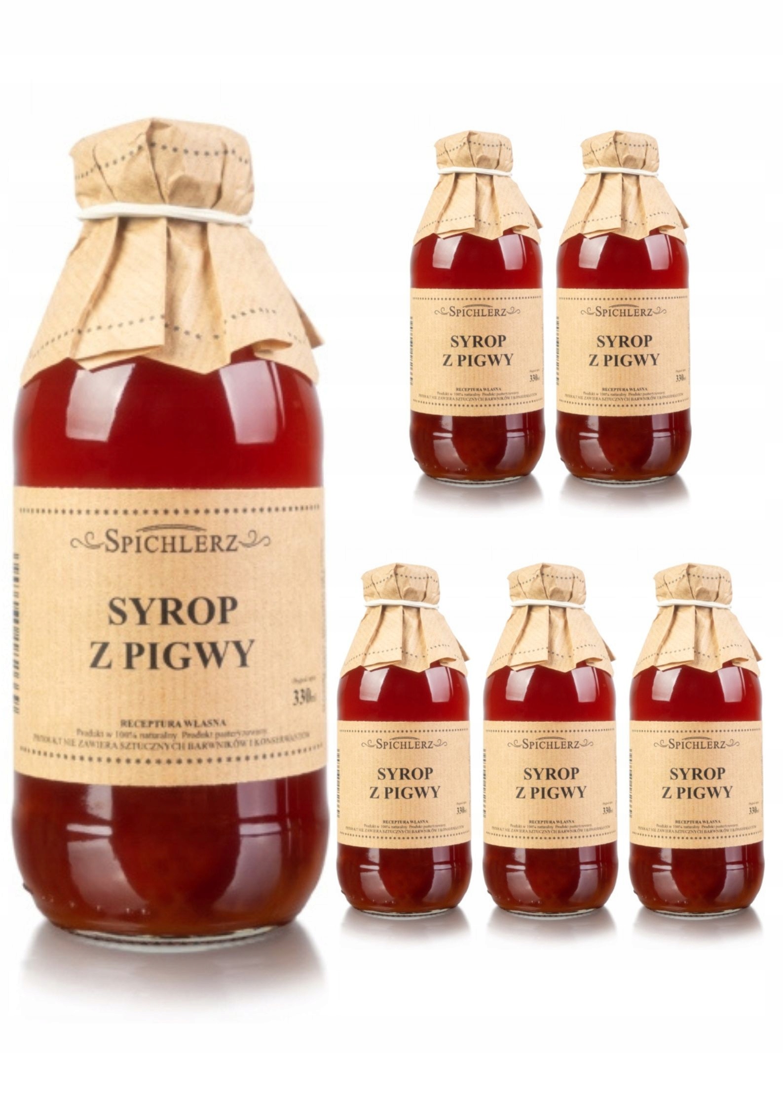 6x Syrop z pigwy prawdziwy naturalny pigwa 330ml Spichlerz