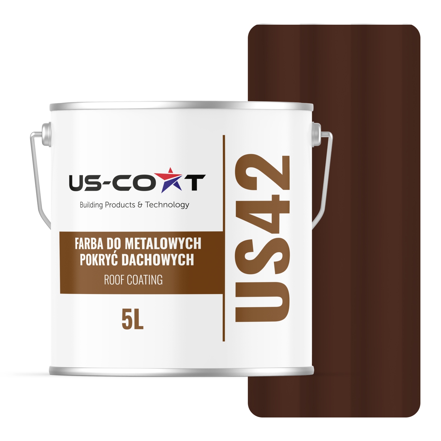 Farba Na Kovové Strechy Z Ocele Hnedá Teplá RAL8016 5L Lesk