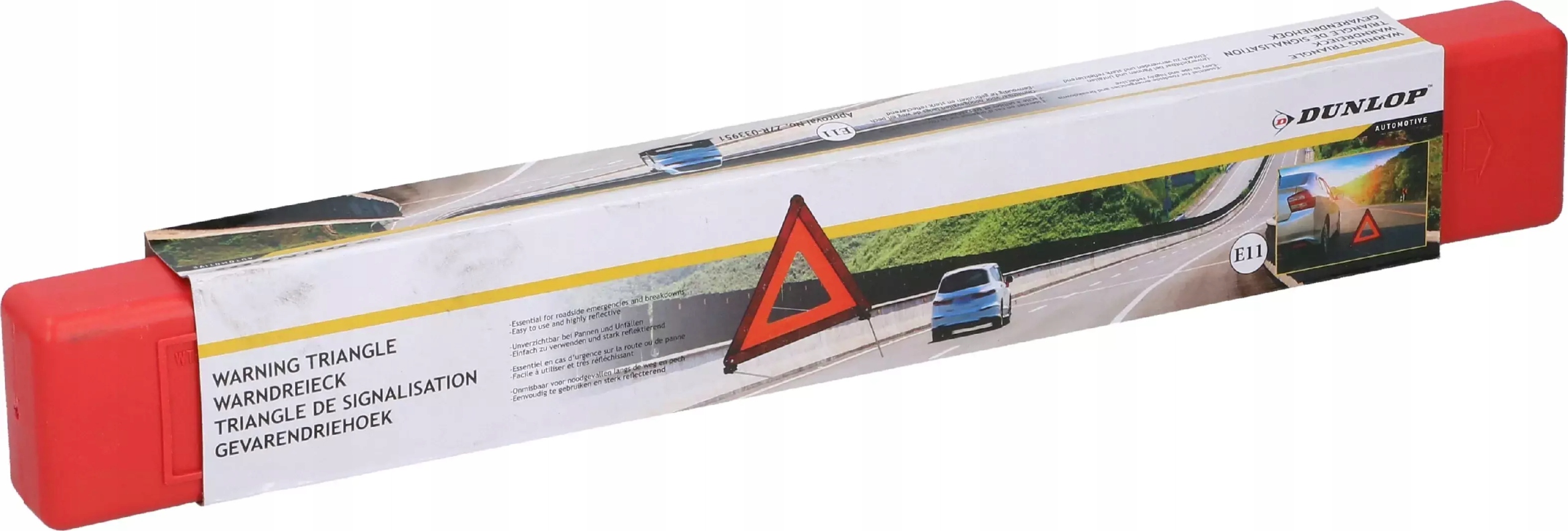 Trójkąt samochodowy ostrzegawczy do samochodu auta w etui DUNLOP E11 Producent Dunlop