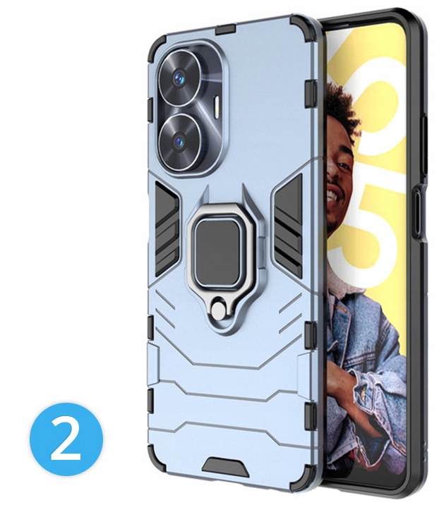 ETUI PANCERNE RING CASE OBUDOWA PLECKI UCHWYT SZKŁO 9H do Realme C55 Kod producenta Etui Pancerne Armor Slide Case PLECKI RING