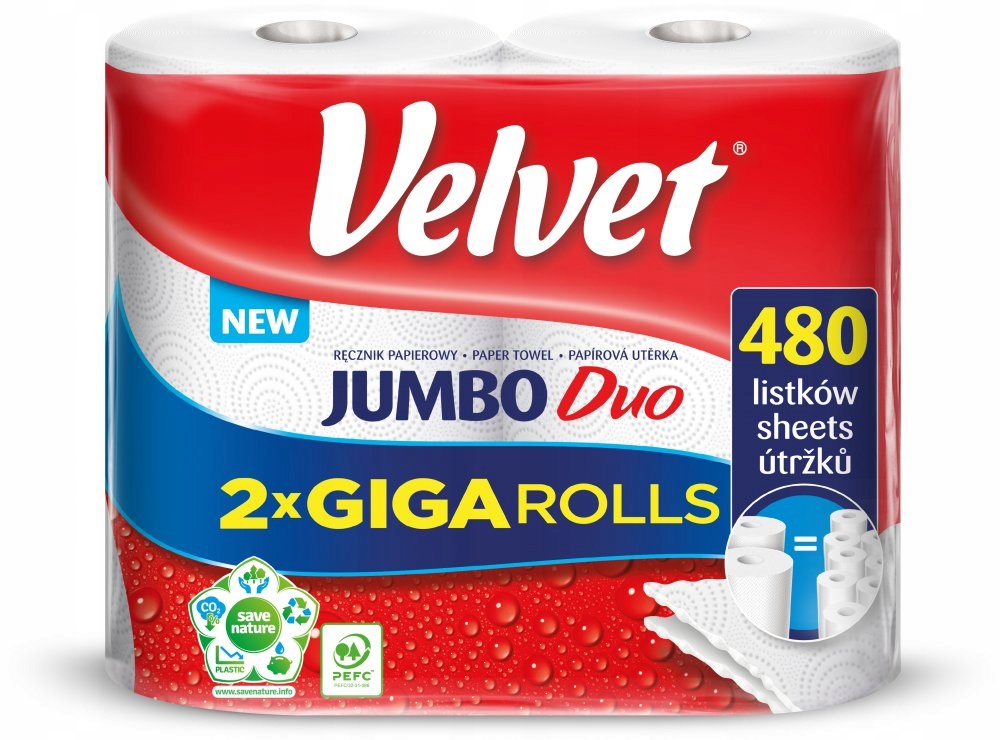 

Velvet ręcznik papierowy Jumbo Duo 2 Giga Rolki