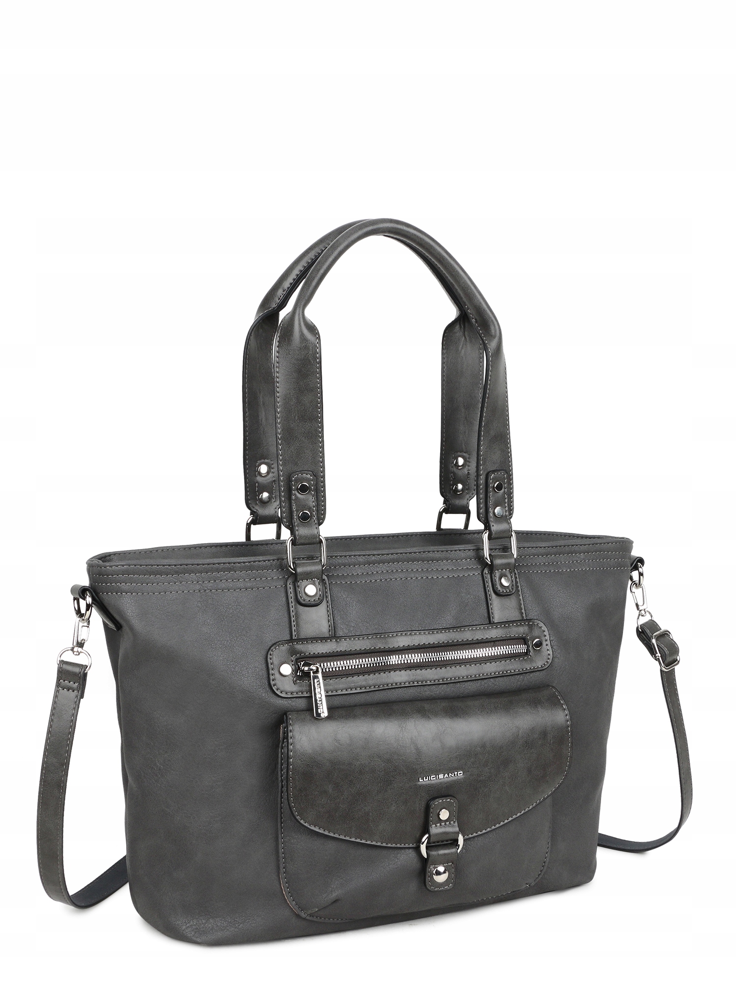 

Damska Torebka Szara Luigisanto Pojemna Kuferek