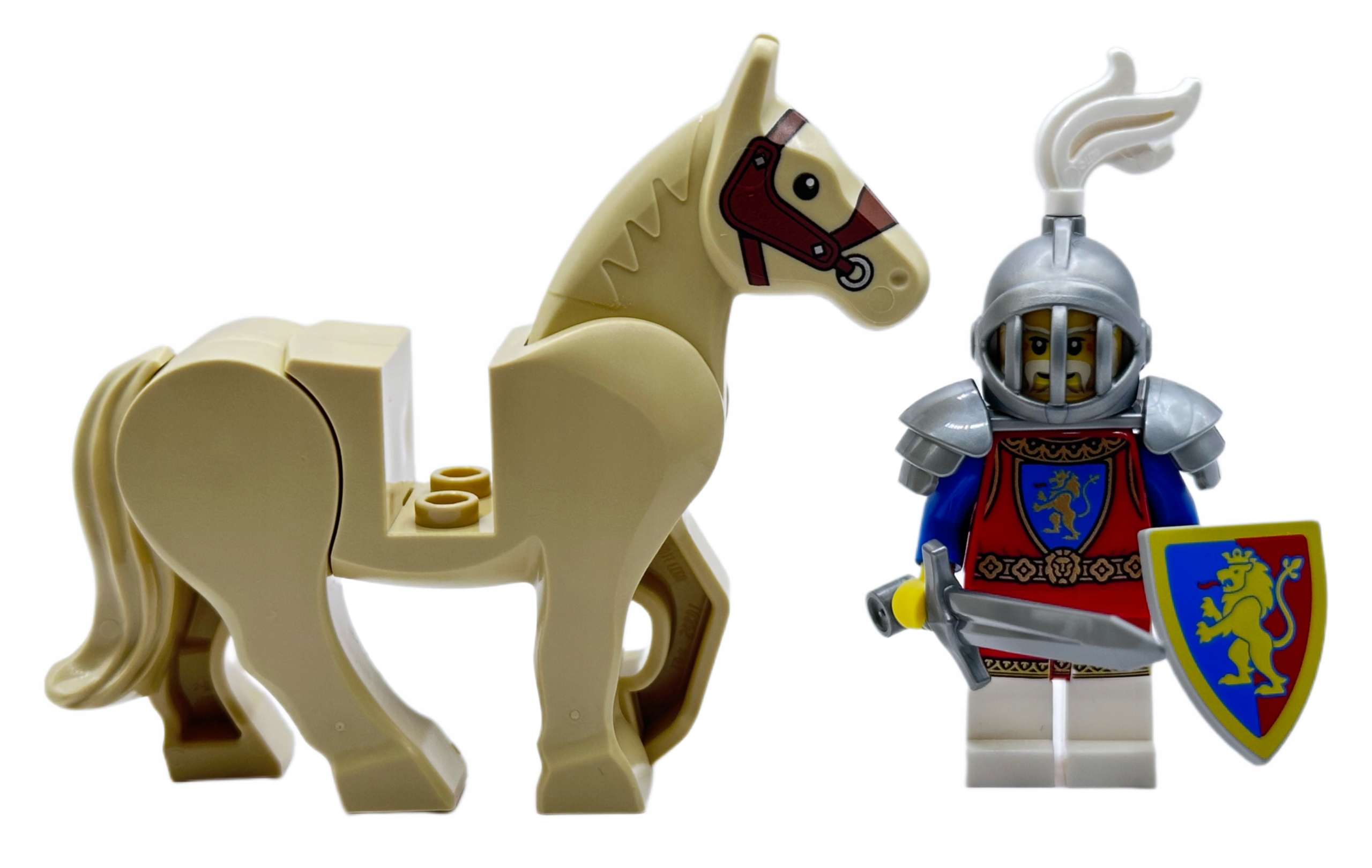 LEGO figurka Rycerz na koniu Zamek 10305 Herb Lew Marka LEGO