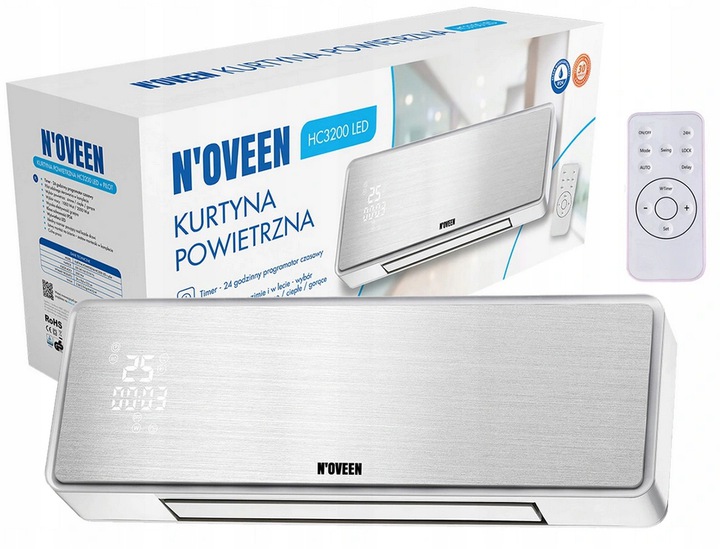 Led Ohřívač Vzduchová Clona WiFi Smart IP23 N'oveen HC3299