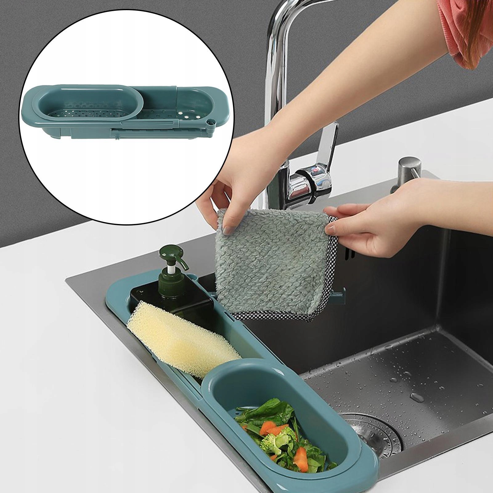 TELESKOPOWY STOJAK NA ZLEW SZARY Długość całkowita 0 cm