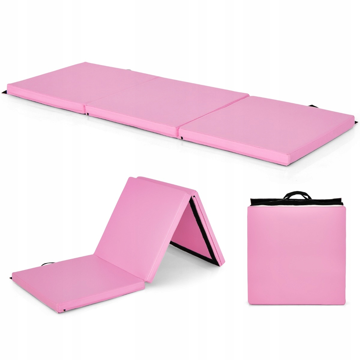 Mata gimnastyczna, fitness 180 x 60 x 5 cm różowa Costway