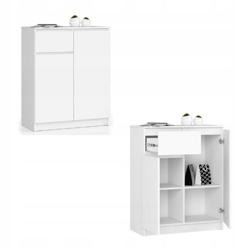 Komoda skříňka K80 2D 1SZ bílá-bílý lesk Akd