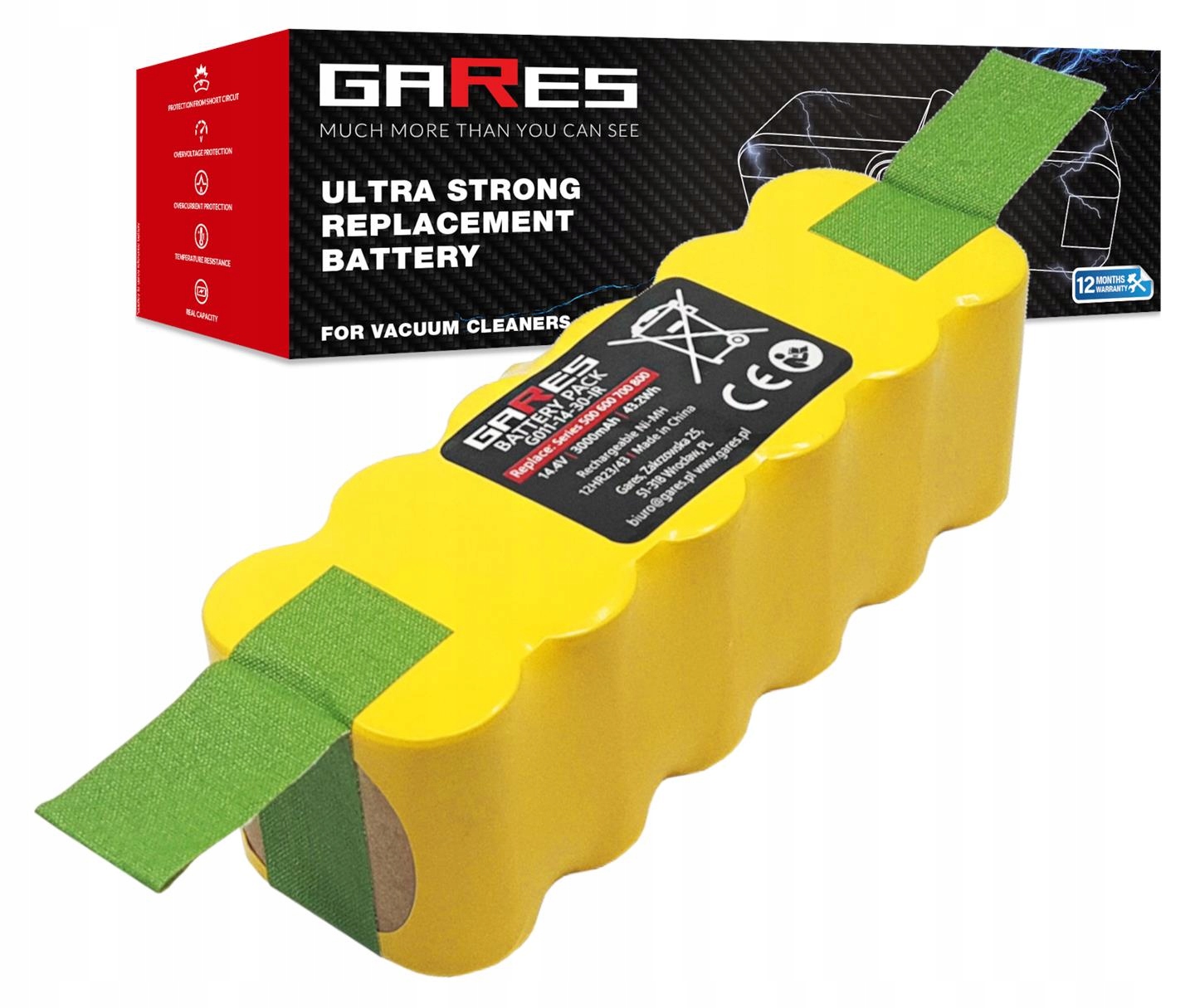 Baterie Akumulátor pro iRobot Roomba 625 630 631 650 651 660 696 14,4V 3Ah