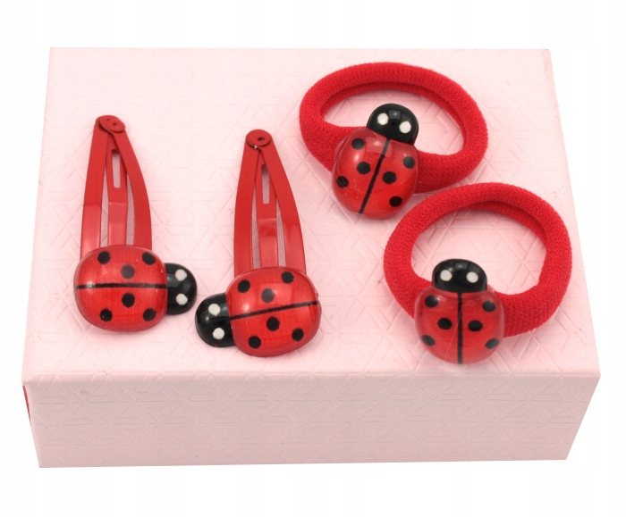 

Gumki Spinki Do Włosów Zestaw Biedronki 4 Sztuki