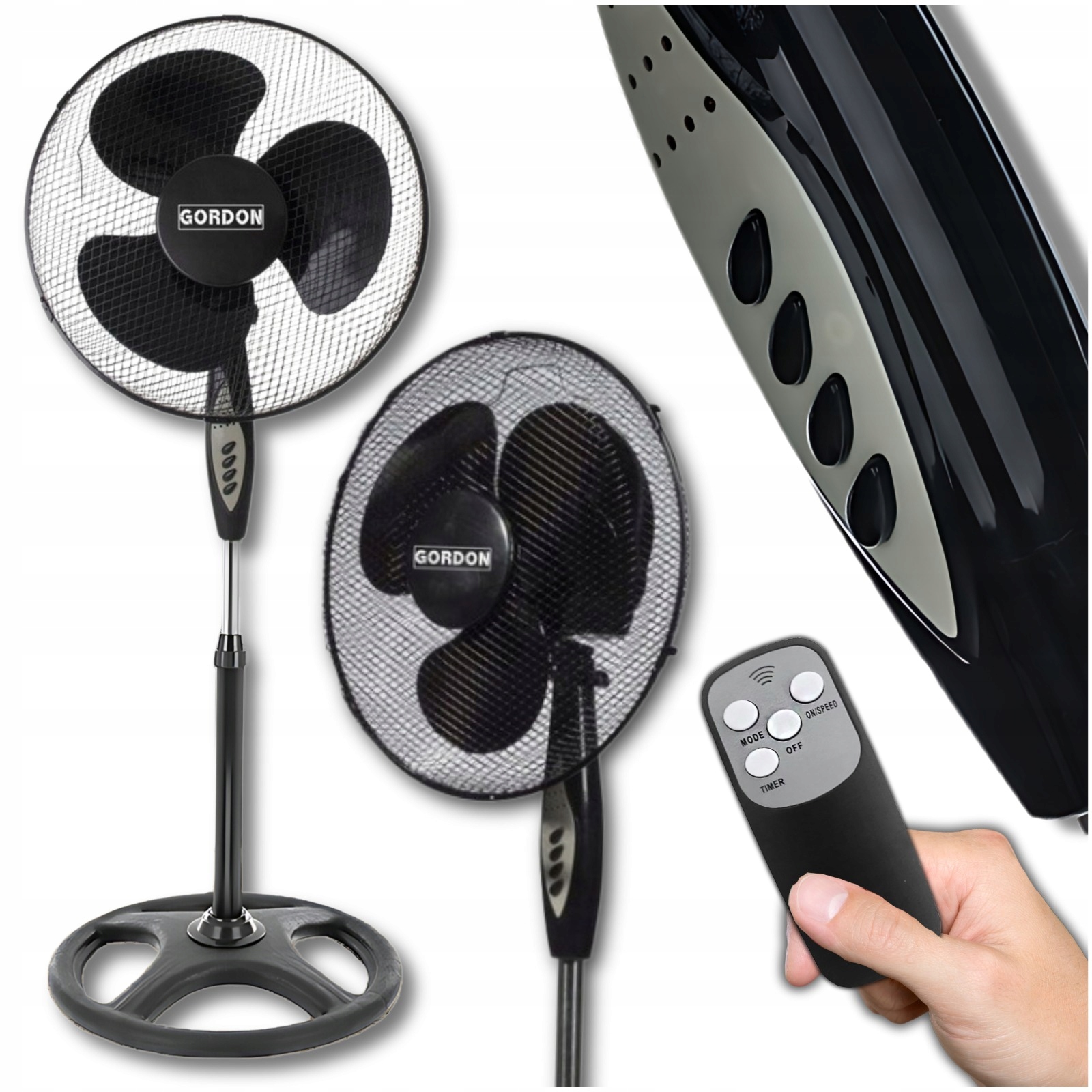 WENTYLATOR STOJĄCY 60W WIATRAK PODŁOGOWY TIMER DO DOMU BIURA + pilot