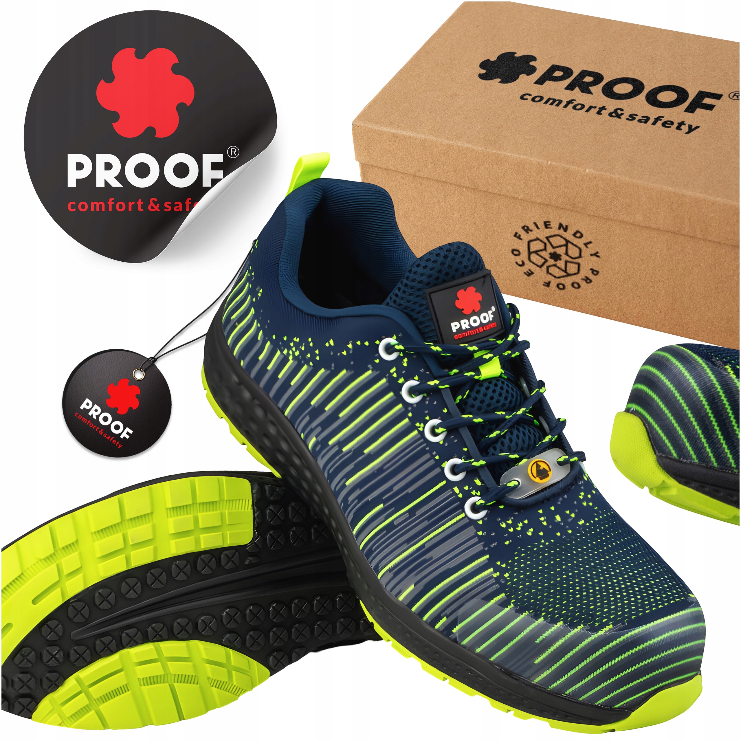 Pánské Pracovní Ochranné Polobotky Bozp SP1 Esd Vel 45 Proof Samolepka