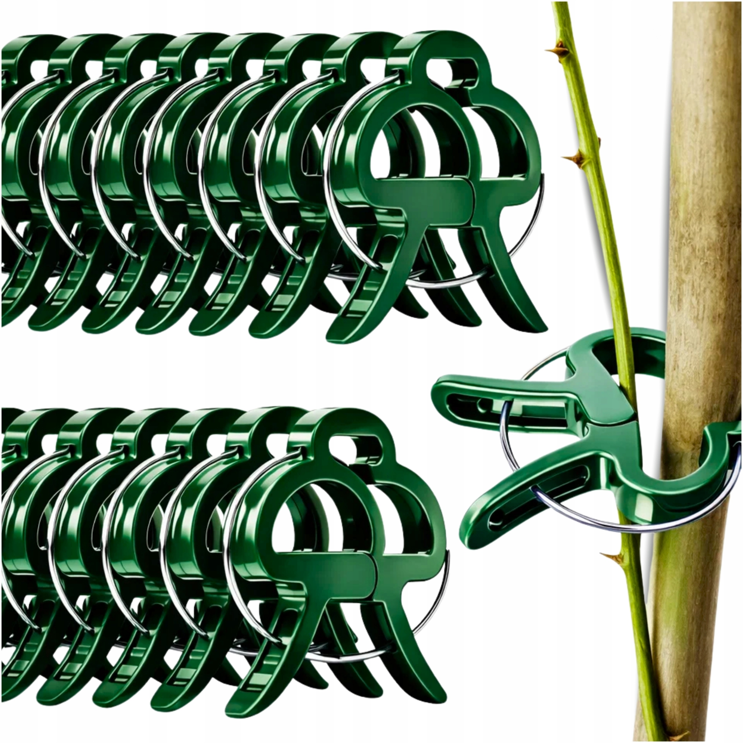 KLIPSY ZAPINKI DO MOCOWANIA ROŚLIN POMIDORÓW ZESTAW 100 SZ DO ŁODYK PĘDÓW