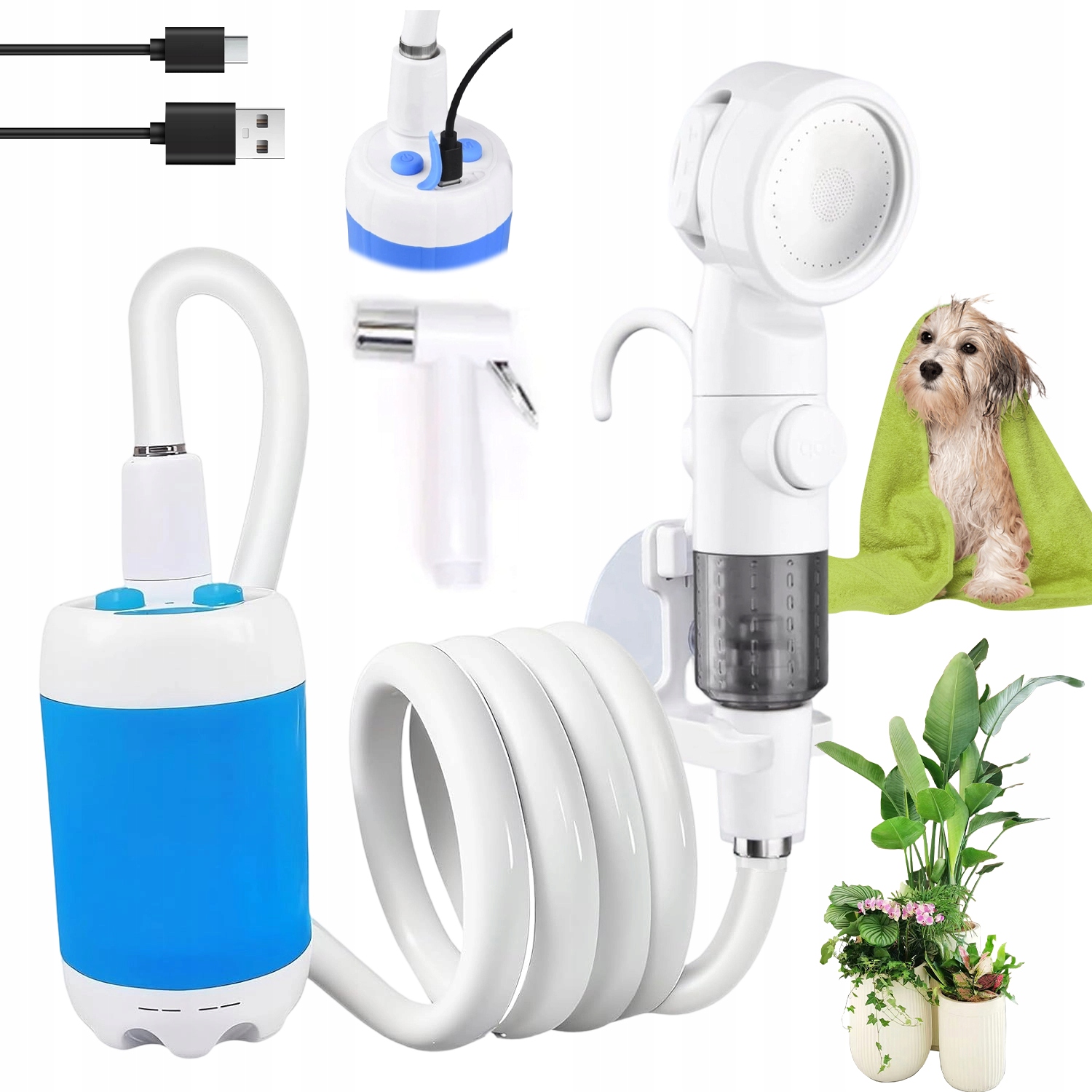 Prysznic Turystyczny Kempingowy Akumulator Elektryczna Na Plażę Wędrówki