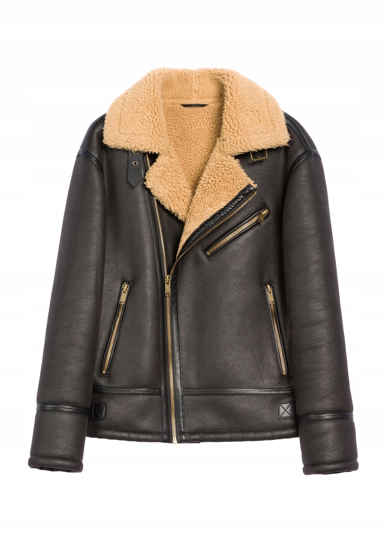 Ochnik Hnědý pánský kabát z ovčí kůže KOZMP-0002-90 vel. M