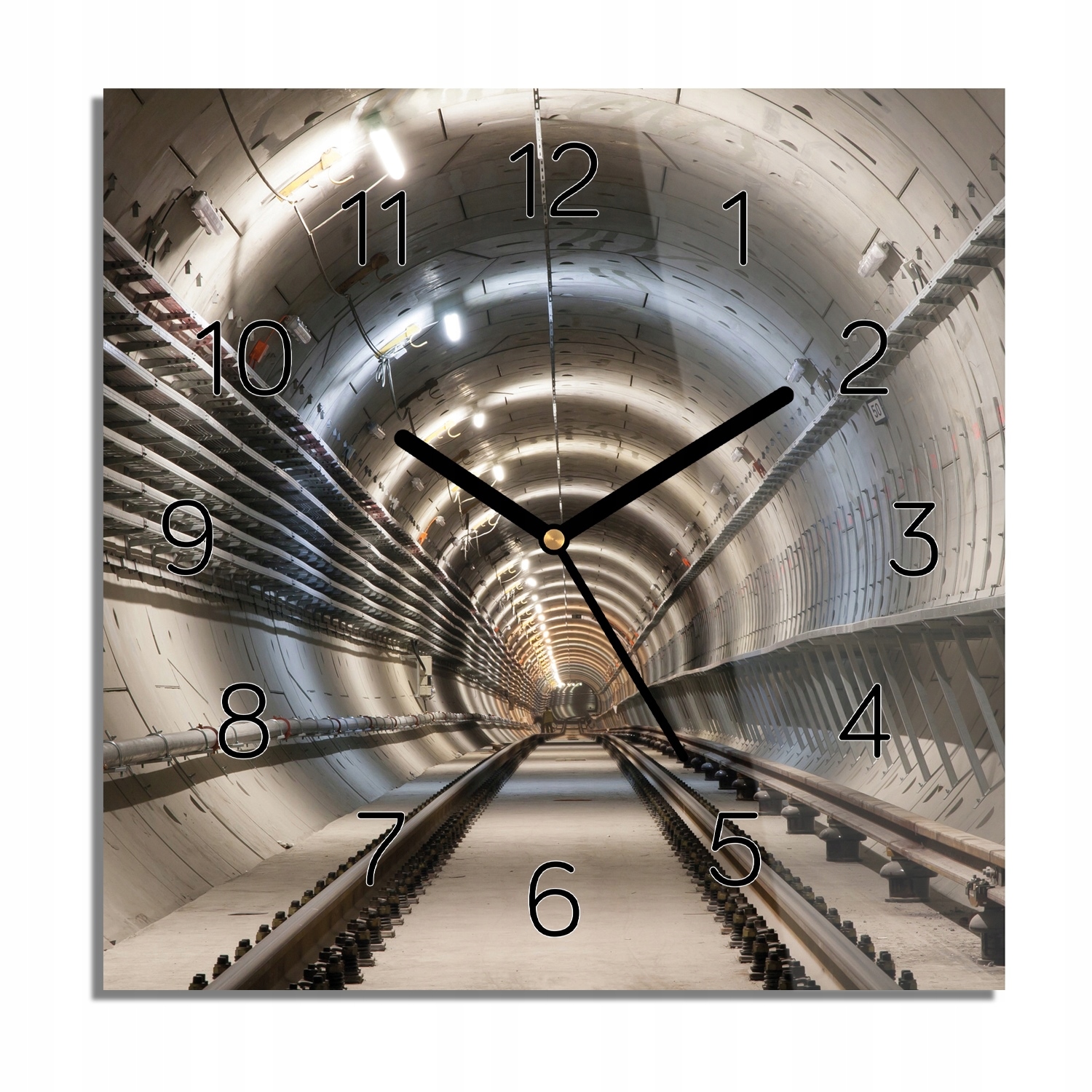 Tunel koleje chodba foto-hodiny čtverec 30x30 tichý