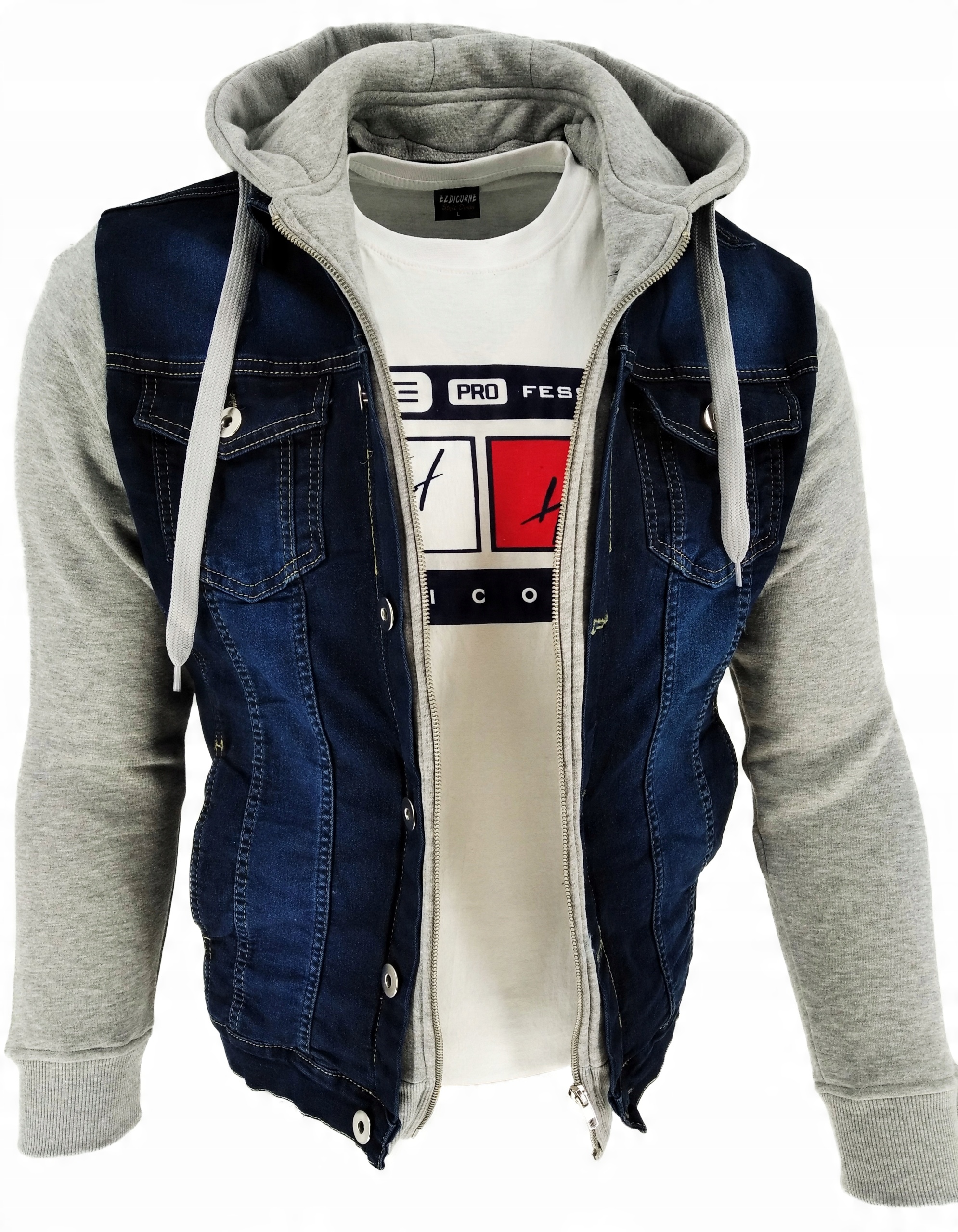

Bluza Męska Kurtka Turecka Jeansowa Navy XL