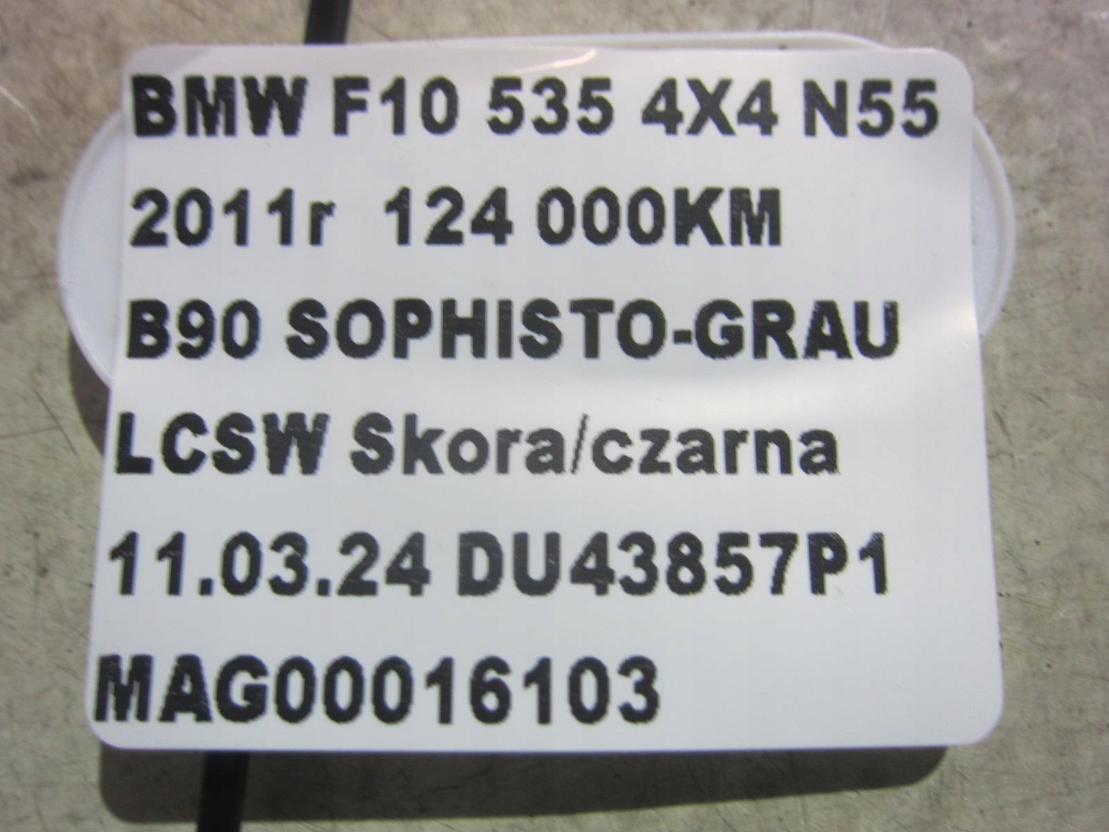 BMW F10 F01 F07 F11 F12 4X4 ŁAPA PODPORA SKRZYNI BIEGÓW BELKA 22326777615 Rodzaj skrzyni Automatyczna
