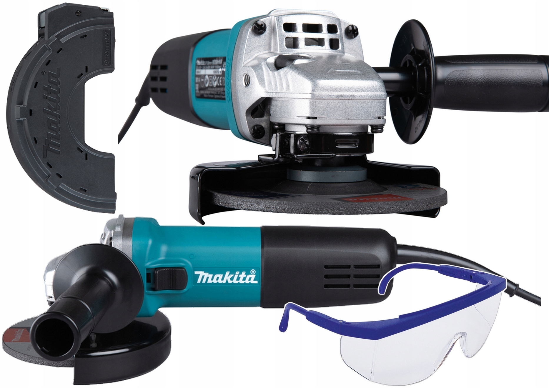 Makita 9558 szlifierka kątowa 840W 125mm z miękkim startem Okulary