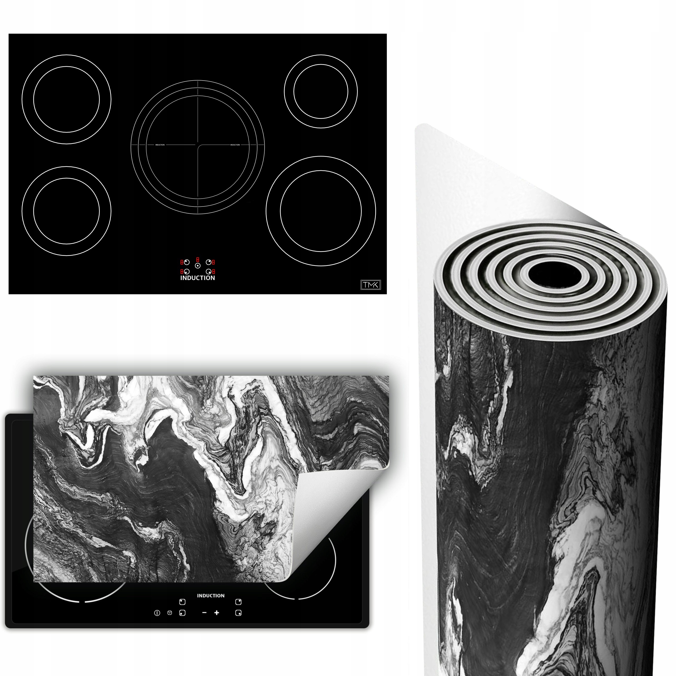 Vinylová Podložka Na Ochranu Kuchyňské Desky 90x52 šedá mramor