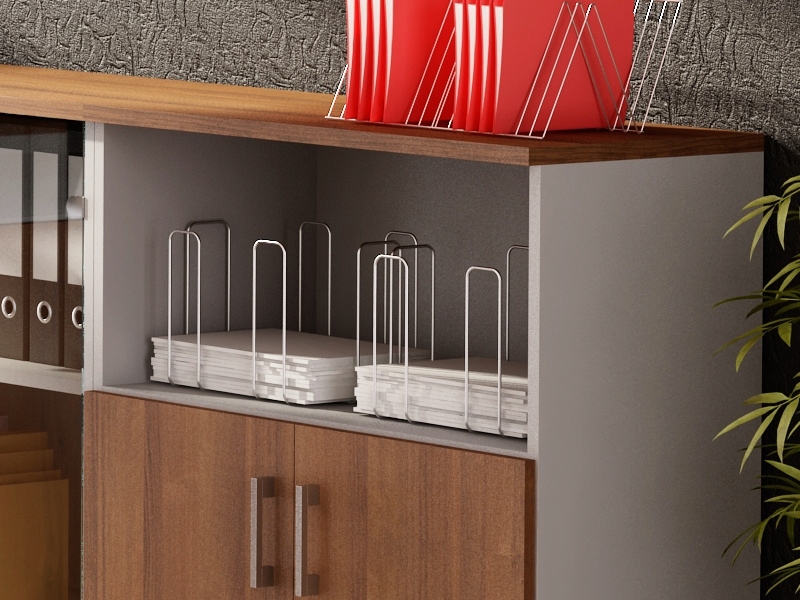 Regał na segregatory Orzech / Szary Meble do biura Głębokość mebla 40 cm