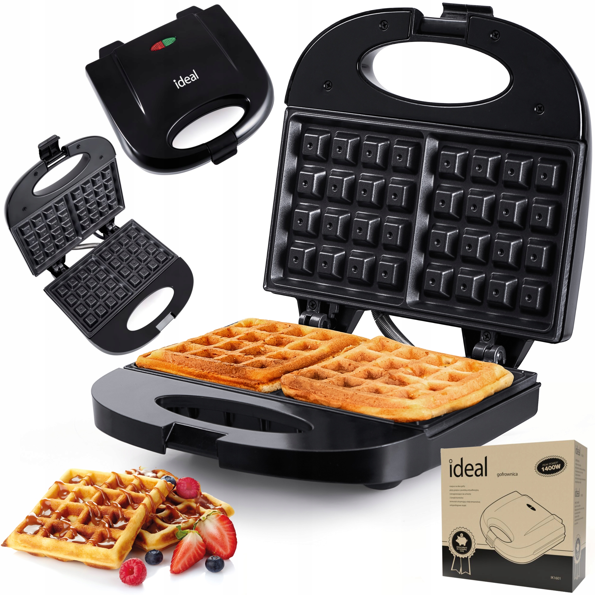 

Gofrownica 2 Chrupiące Gofry Mocna 1400W